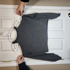 Brand Unknown Gray Long Sleeve Crop Top